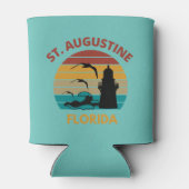 St Augustine Florida Retro  Zonsondergang Ontwerp Blikjeskoeler (Achterkant)