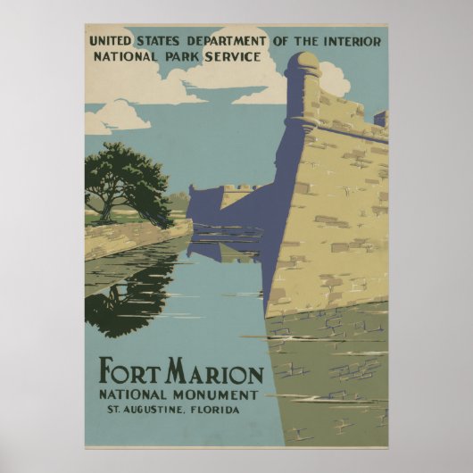St. Augustine Florida Spaans fort poster (Voorkant)
