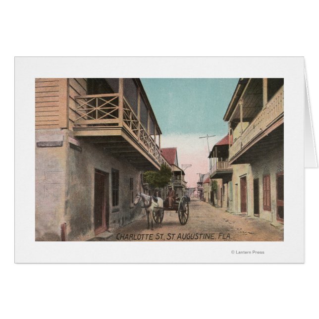 St. Augustine, Florida - Uitzicht van Charlotte St (Voorkant Horizontaal)