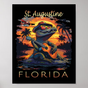 St. Augustine Florida Vakantie Lieve Alligator Poster
