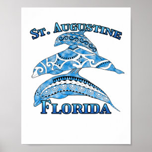 St. Augustine Florida Vakantie Tribale Dolfijnen Poster
