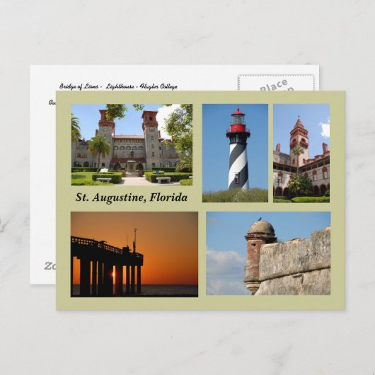 St. Augustine, Floride Carte postale (Devant / Derrière)