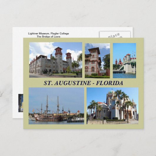 St. Augustine, Floride Carte postale (Devant / Derrière)