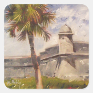 St. Augustine Fort - Castillo de san Marcos Vierkante Sticker
