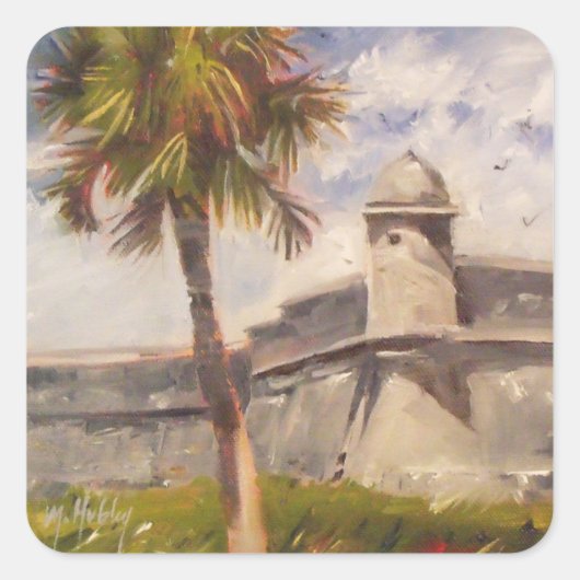 St. Augustine Fort - Castillo de san Marcos Vierkante Sticker (Voorkant)