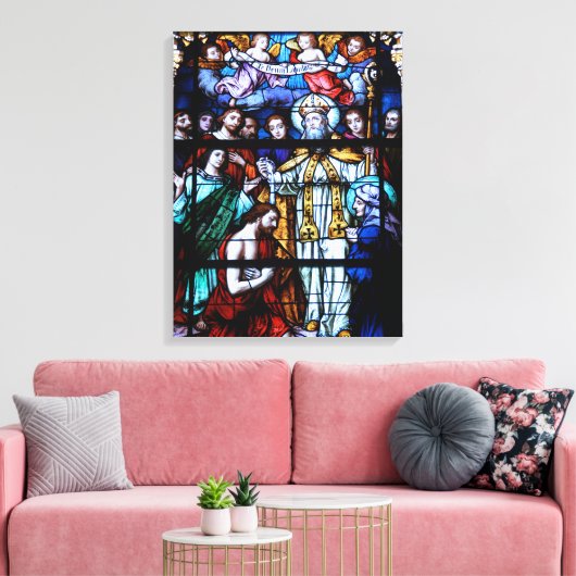 St. Augustine Glas in lood Canvas Afdruk (Insitu (Woonkamer))