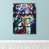 St. Augustine Glas in lood Canvas Afdruk (Insitu (Houten vloer))