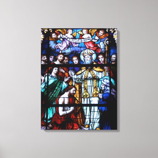 St. Augustine Glas in lood Canvas Afdruk (Voorkant)