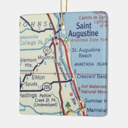 St Augustine Map Keramisch Ornament (Links)