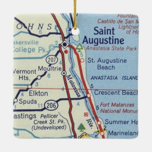 St Augustine Map Keramisch Ornament (Achterkant)