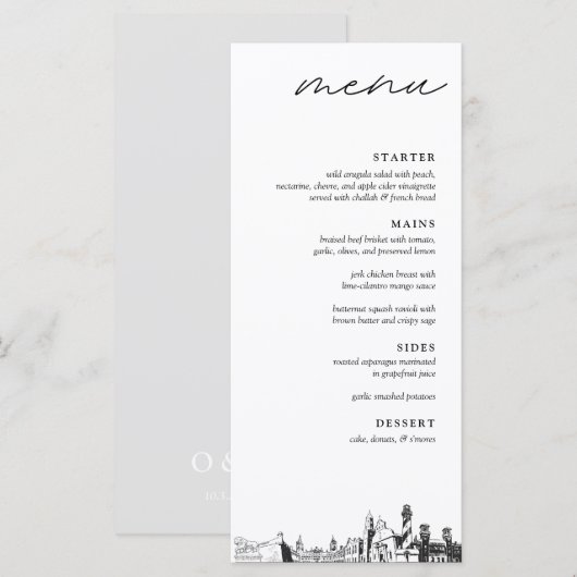 St. Augustine Réception de mariage Dîner Menu (Devant / Derrière)