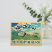St Augustine Save the Date Surfing Aankondigingskaart (Staand voorkant)