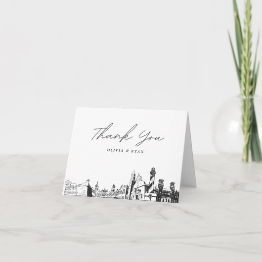 St. Augustine Silhouette Schets Bedankkaart (Voorkant)