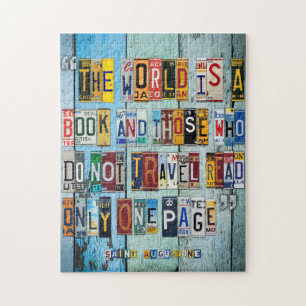St Augustine Travel Quote License Bord Art Legpuzzel