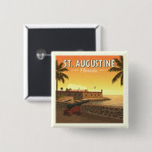  St. Augustine Vierkante Button 5,1 Cm (Voorkant /achterkant)