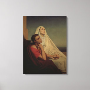 St. Augustinus en zijn moeder St. Monica, 1855 Canvas Afdruk