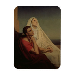 St. Augustinus en zijn moeder St. Monica, 1855 Magneet