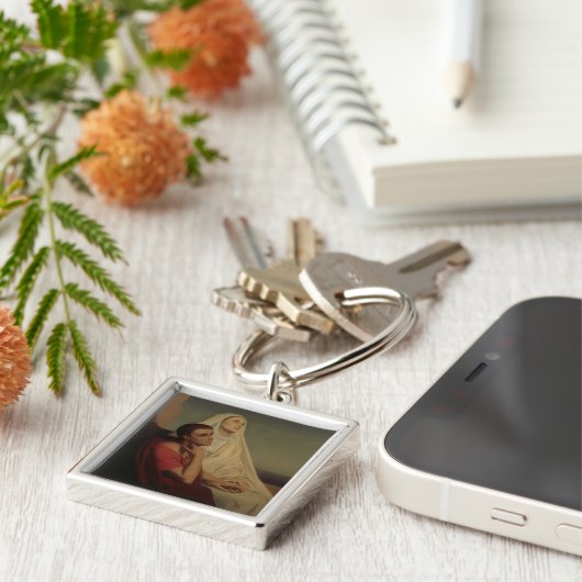 St. Augustinus en zijn moeder St. Monica, 1855 Sleutelhanger (Zijkant)