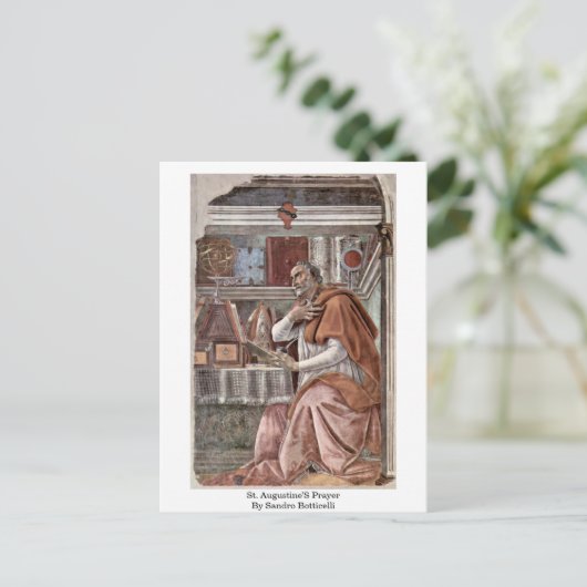 St. Augustinus gebed door Sandro Botticelli Briefkaart (Staand voorkant)