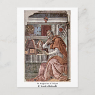 St. Augustinus gebed door Sandro Botticelli Briefkaart