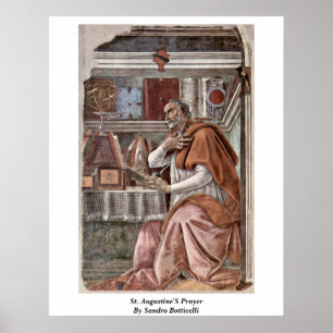 St. Augustinus gebed door Sandro Botticelli Poster