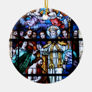 St. Augustinus Glas in lood Keramisch Ornament