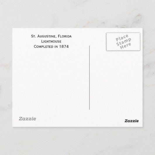 St Augustrine Lighthouse Briefkaart (Achterkant)