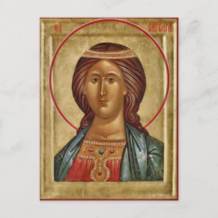 St. Barbara Orthodox Christelijk Icoon Briefkaart