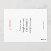 St. Barbara Prayer Card Briefkaart (Achterkant)