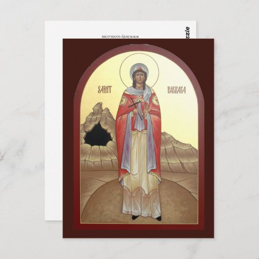 St. Barbara Prayer Kaart (Voorkant / Achterkant)
