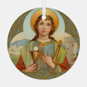 St. Barbara van Nicomedia (BK 001) Glas Ornament (Achterkant)