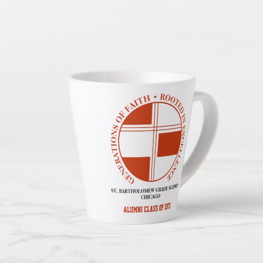 St. Bartholomew Grade School Alumni Latte Mok (Rechterhoek)