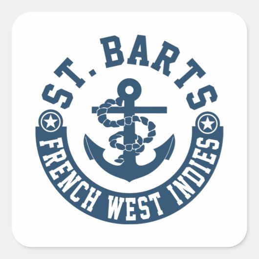 St. Barts French West Indies Vierkante Sticker (Voorkant)