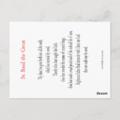 St. Basil de Grote Prayer-kaart Briefkaart (Achterkant)