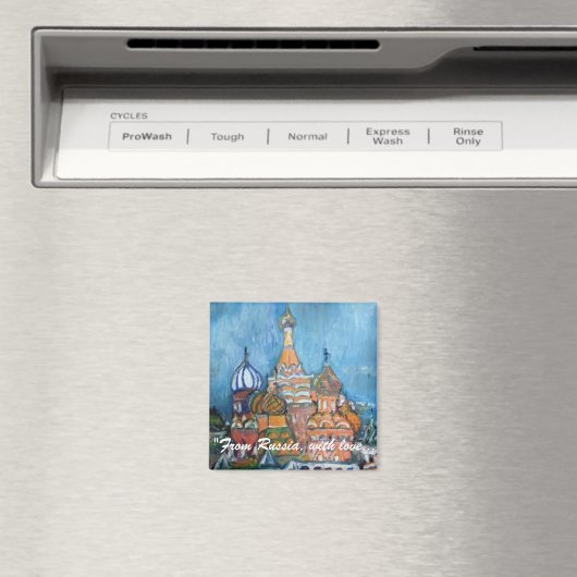 St Basil's, Moscou "De Russie..." Magnet (In Situ (Lave-vaisselle))