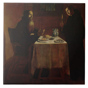 St. Benedict Blessing St. Maur Tegeltje