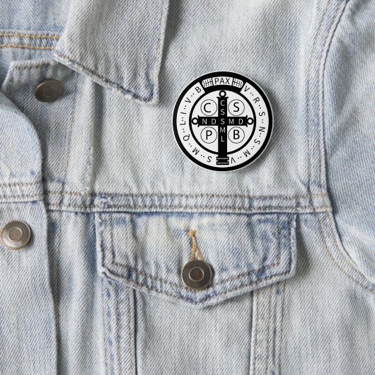 St. Benedict ""Devil-Chasing"-medaille Ronde Button 5,7 Cm (In situ)