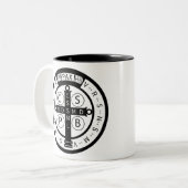 St. Benedict ""Devil-Chasing"-medaille Tweekleurige Koffiemok (Voorkant links)