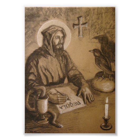 St. Benedict, Impression photo 5"x7" (Devant)