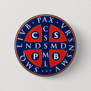St. Benedict medaille ontwerp Ronde Button 5,7 Cm