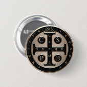 St. Benedict Medal Ronde Button 5,7 Cm (Voorkant /achterkant)