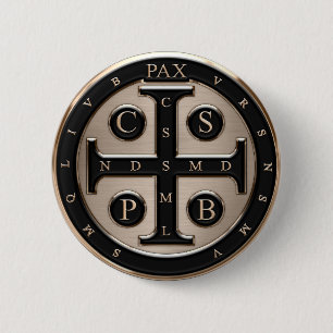 St. Benedict Medal Ronde Button 5,7 Cm