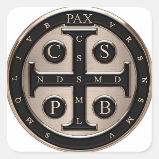 St. Benedict Medal Vierkante Sticker (Voorkant)