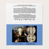  St. Benedict of Nursia Prayer Card Kaart (Buitenkant ongevouwen)