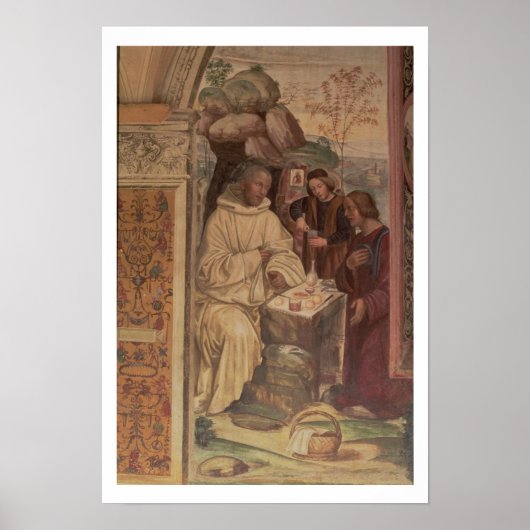 St. Benedict tegen een landschap, van het leven to Poster (Voorkant)