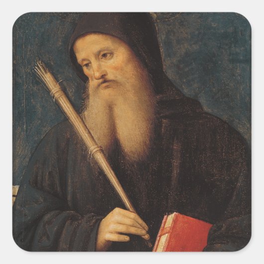 St. Benedict Vierkante Sticker (Voorkant)