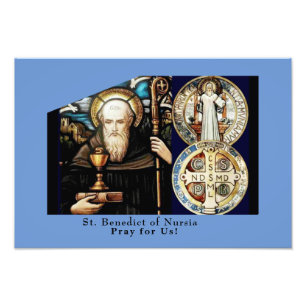 St. Benedictus Nursia Foto Afdruk
