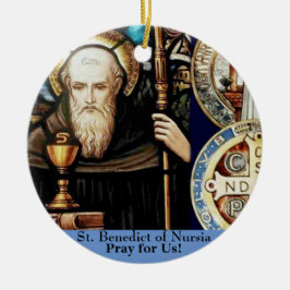 St. Benedictus Nursia Keramisch Ornament