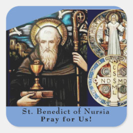 St. Benedictus Nursia Vierkante Sticker