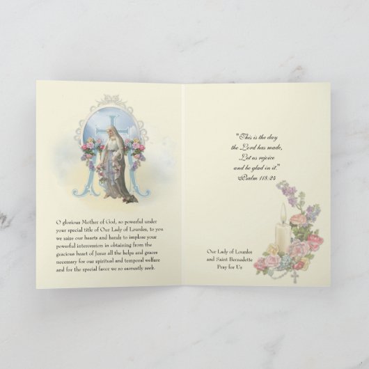 St. Bernadette Catholique Carte Saint Nun (Intérieur)